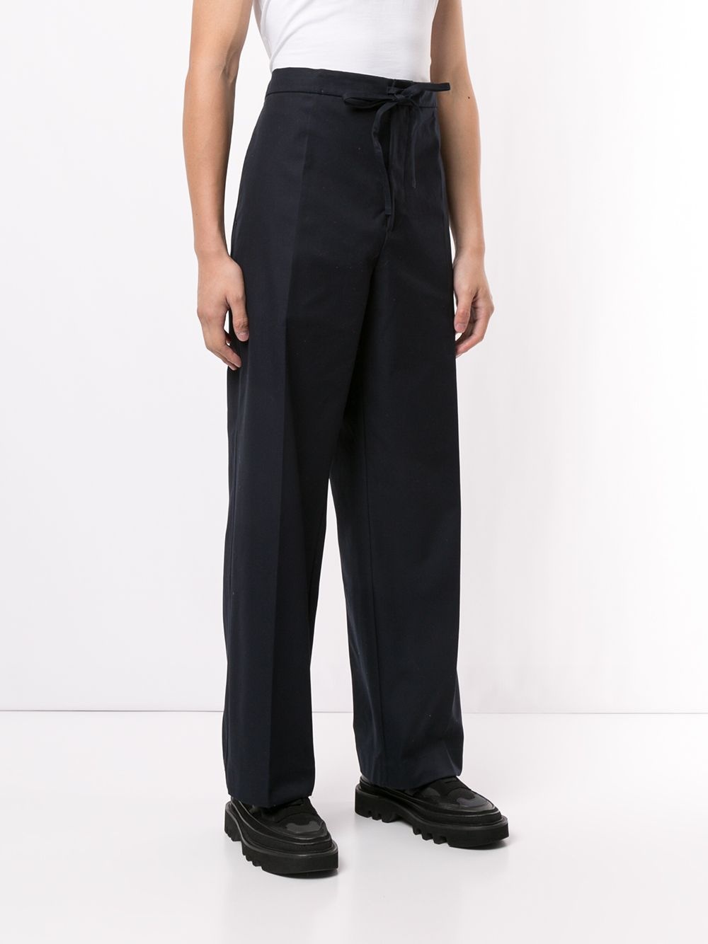 high-rise drawstring trousers - 3