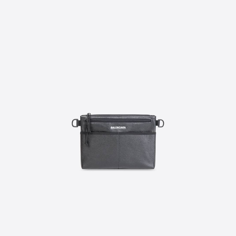 Men's Explorer Crossbody Flat Pouch in Black 6