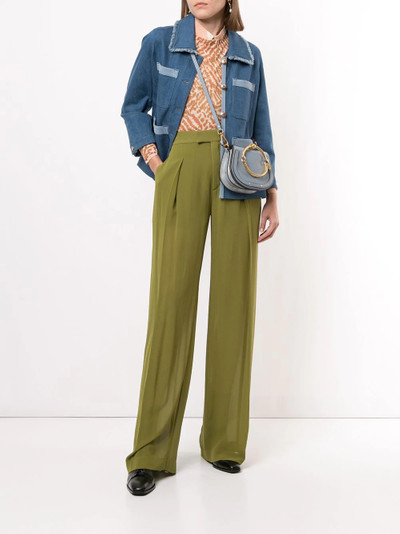 Chloé button-up frayed denim jacket outlook