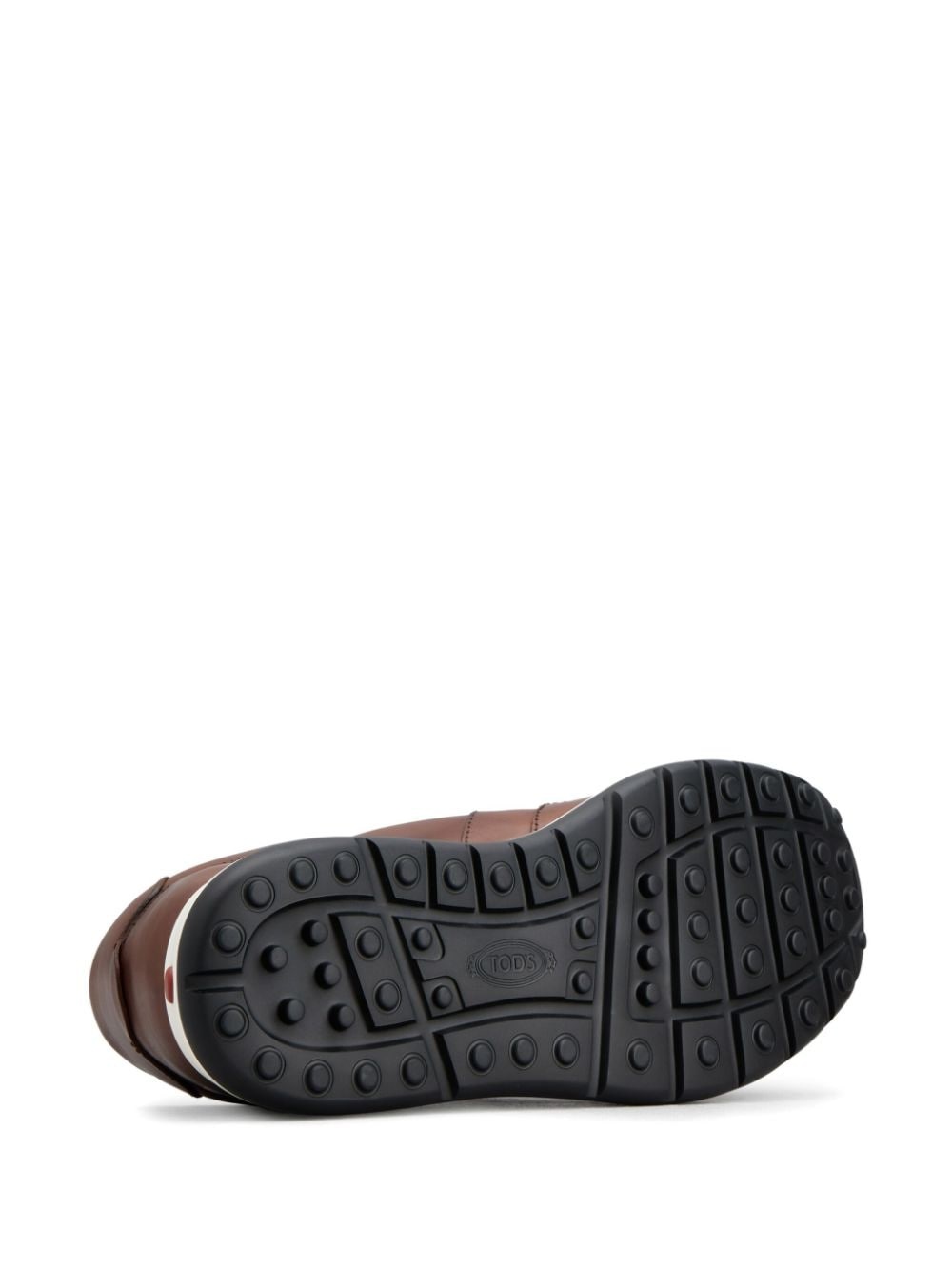 panelled leather sneakers - 4