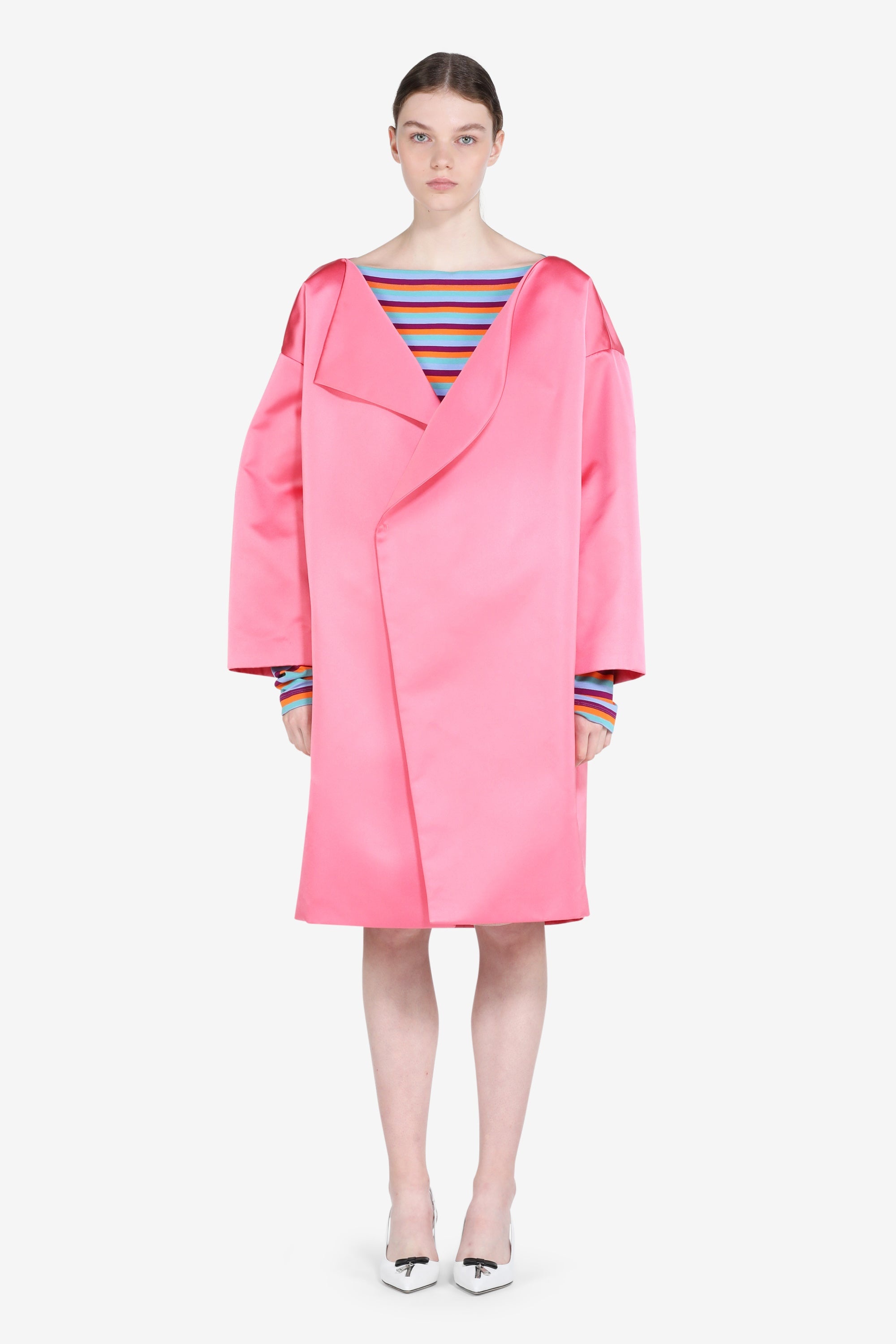 DOUBLE-BREASTED WOVEN COAT - 1