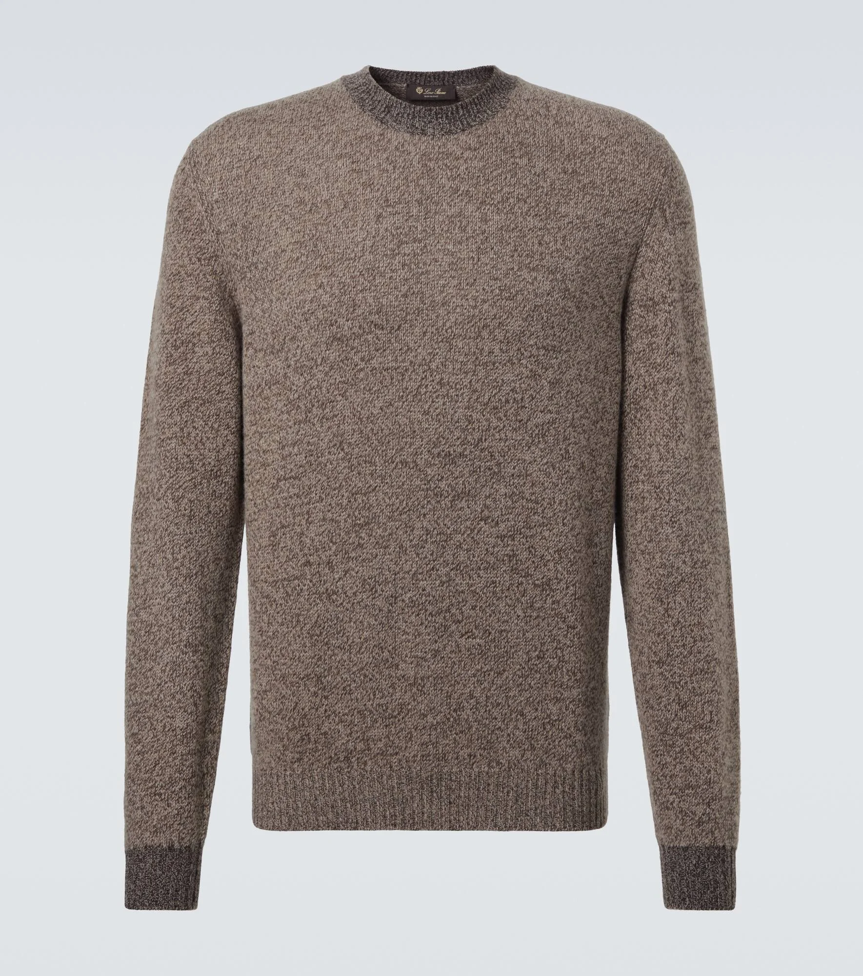 Crewneck wool and cashmere sweater - 1