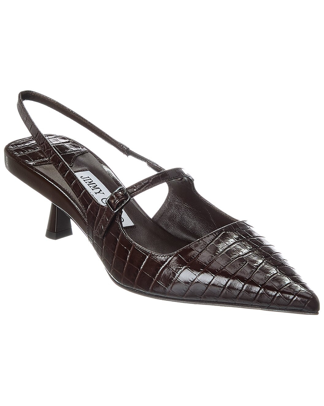 Jimmy Choo Didi 45 Croc-Embossed Leather Slingback Pump - 1