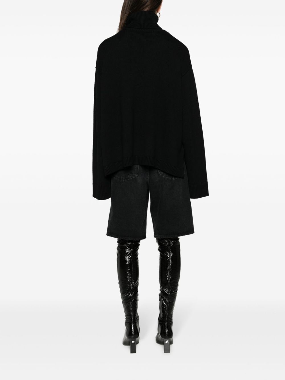 Rhea trapeze roll-neck jumper - 4