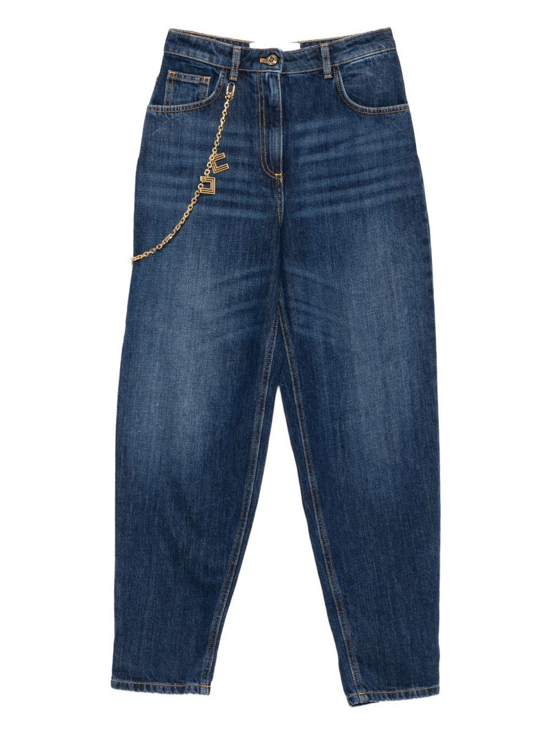 chain-embellished jeans 1