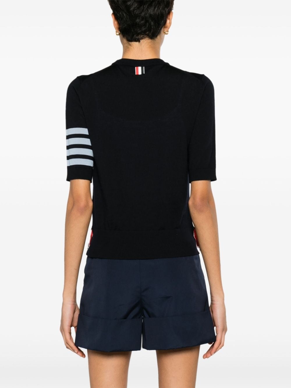 4-Bar Stripes intarsia-knit T-shirt - 4