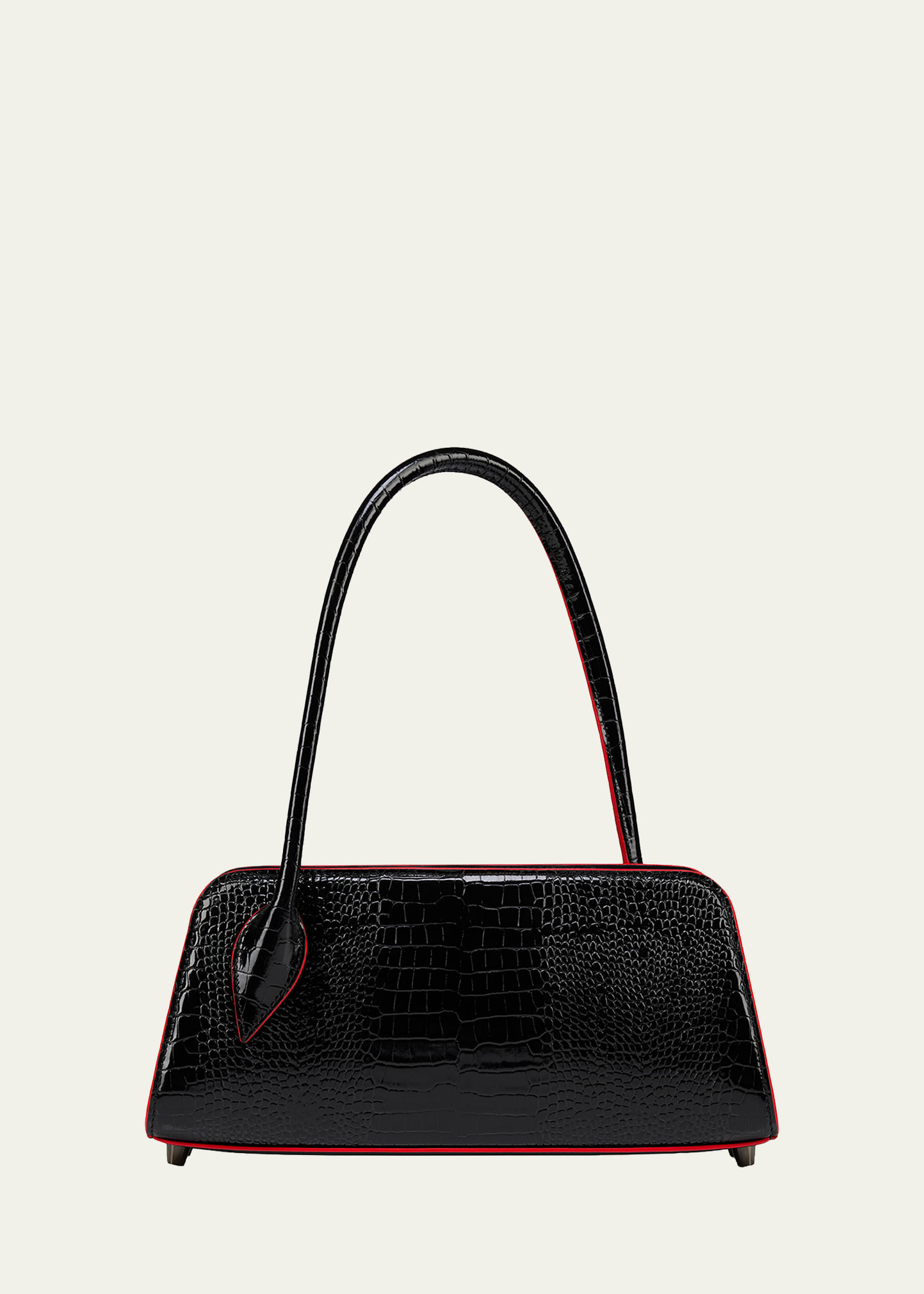 Eloise Croc-Embossed Leather Shoulder Bag - 1