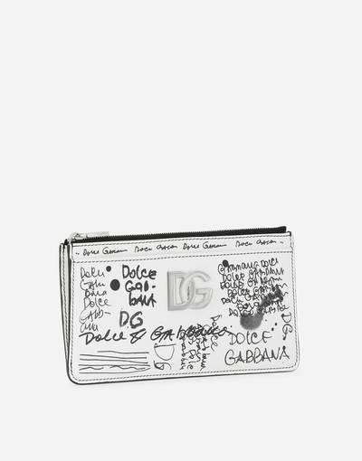 Dolce & Gabbana Large calfskin card holder with logo print outlook