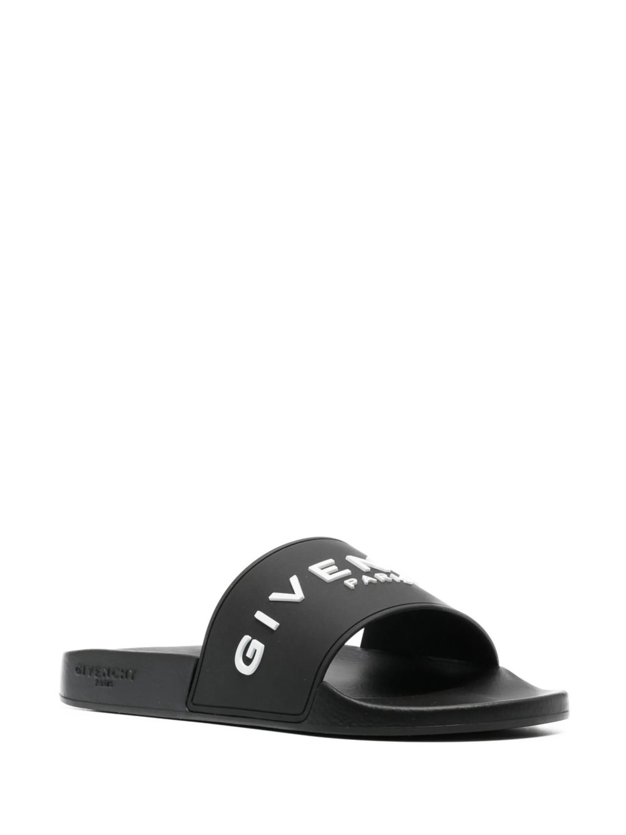 Givenchy Black Logo-Print Pool Slides - 3
