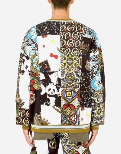 Dolce & Gabbana Patchwork cotton jersey sweatshirt outlook