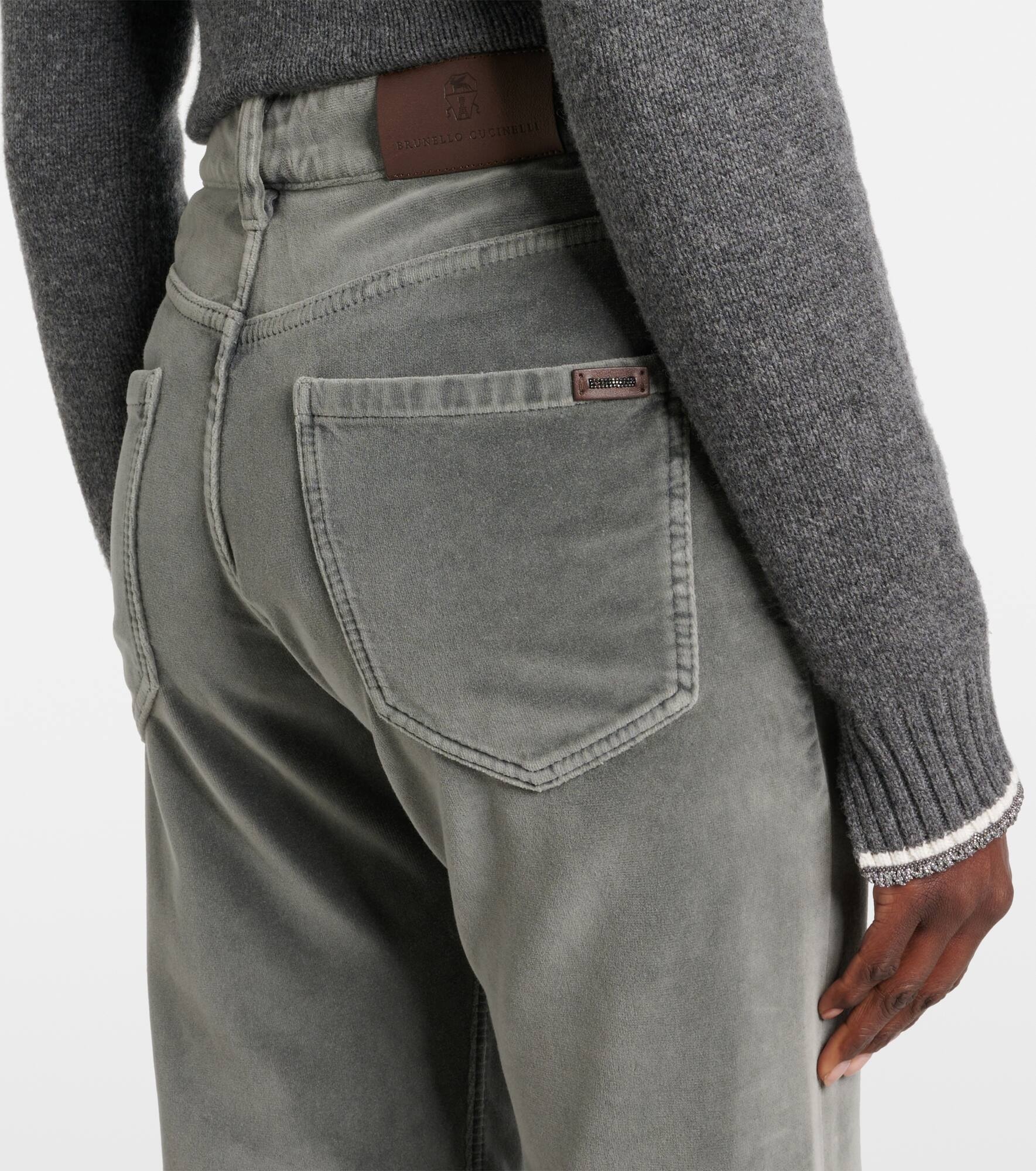 Velvet straight pants - 6