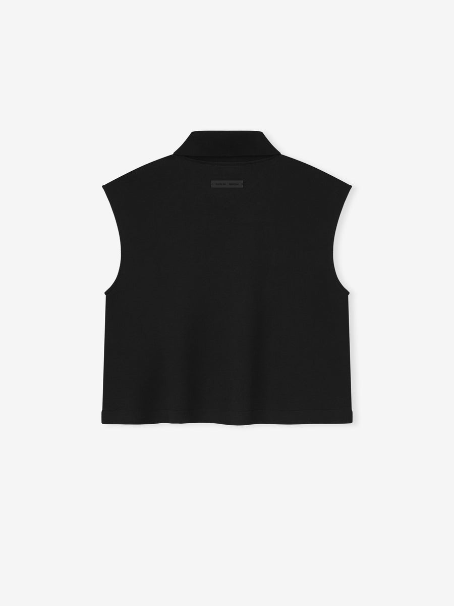 Womens Cropped Pique Polo - 4