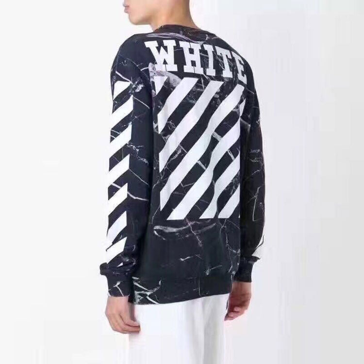 Men's Off-White Marble Pullover Black OMBA003S160940139988 - 4