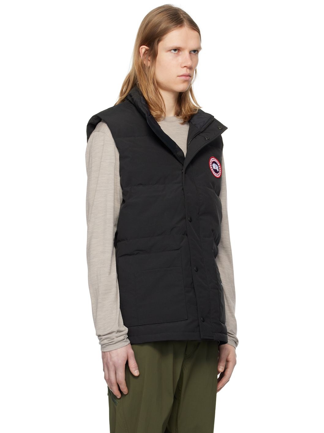Black Freestyle Crew Down Vest - 2