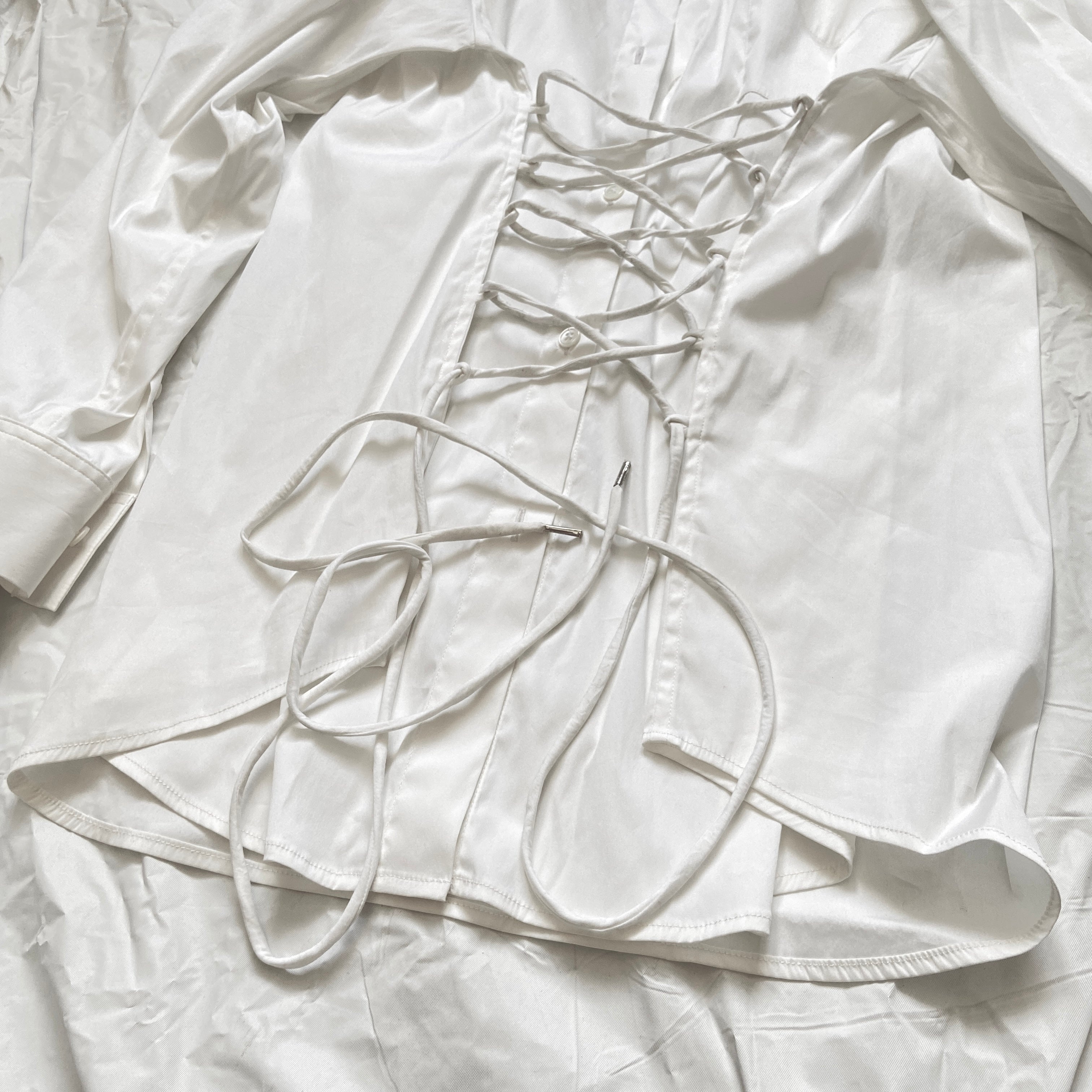 Jean Paul Gaultier ss15 oversized corset lace up shirt 42 - 7