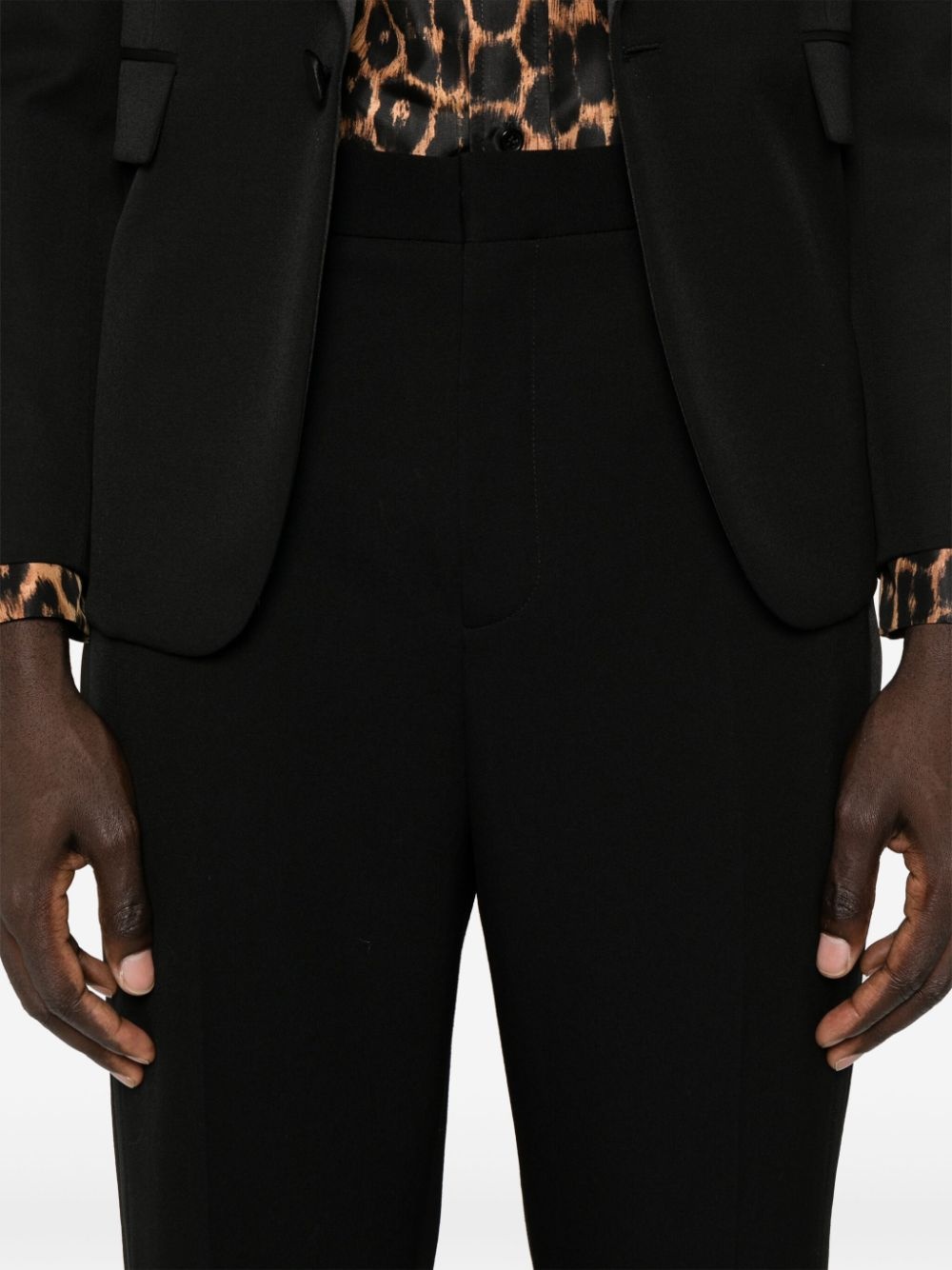wool straight-leg trousers - 5