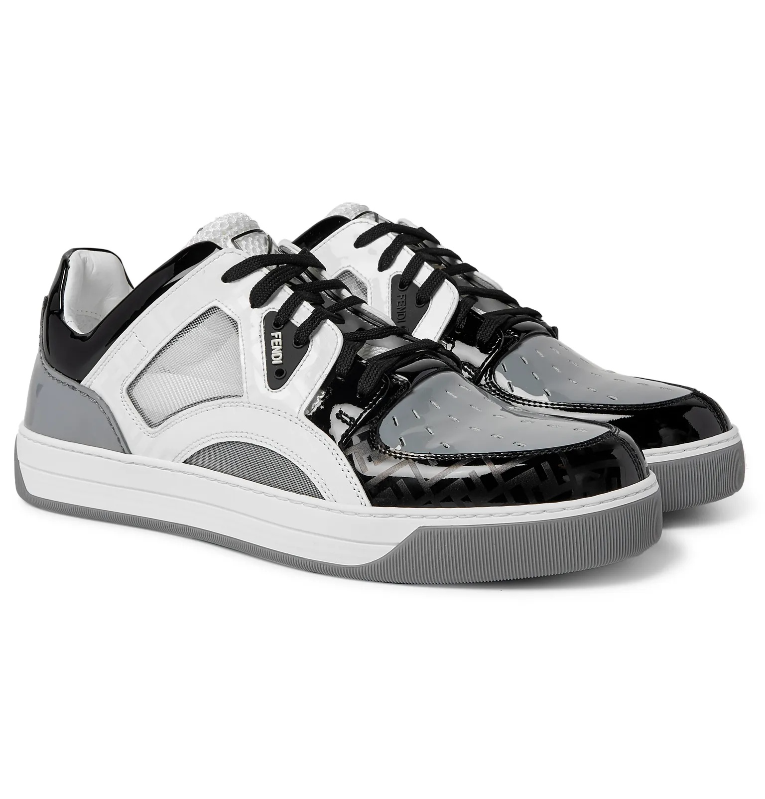 Patent-Leather and Mesh Sneakers - 2