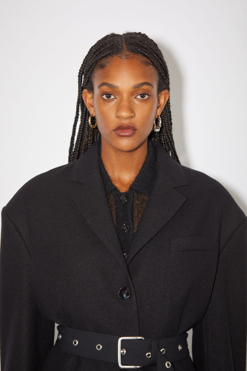 Belted wool coat - Black 6