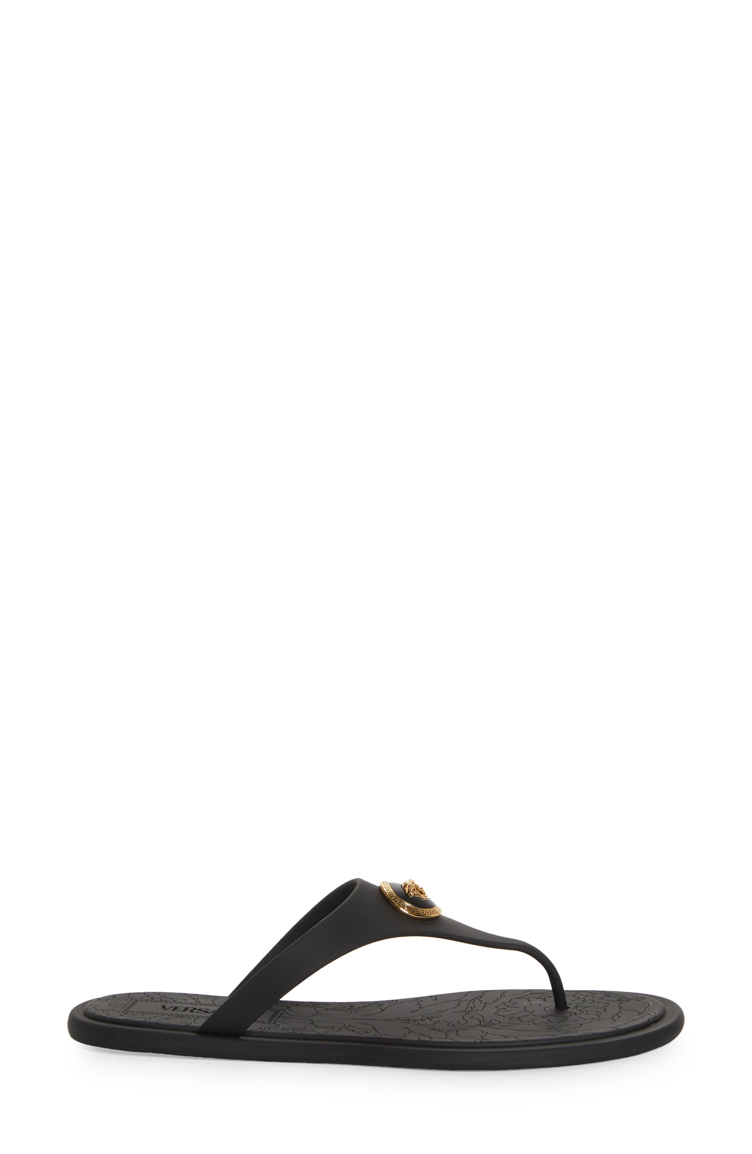 Versace Medusa Flip Flop in Black/Versace Gold at Nordstrom - 3
