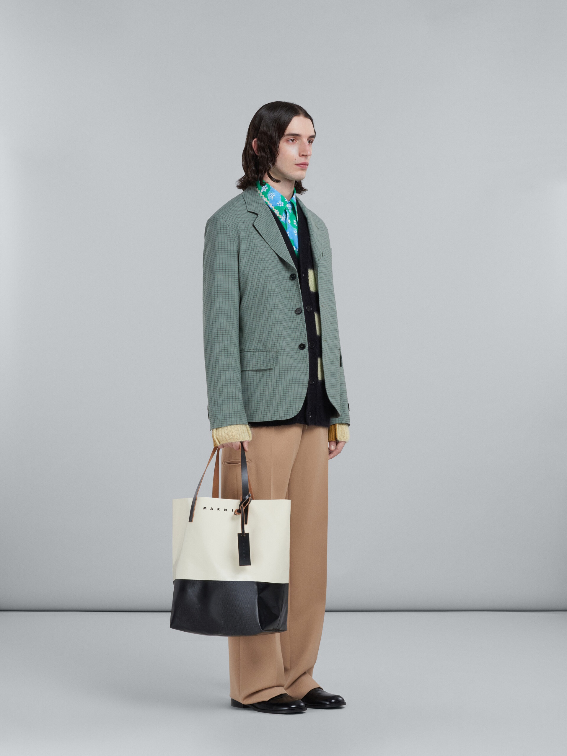 BLAZER IN TROPICAL WOOL WITH GREEN CHECKS - 6