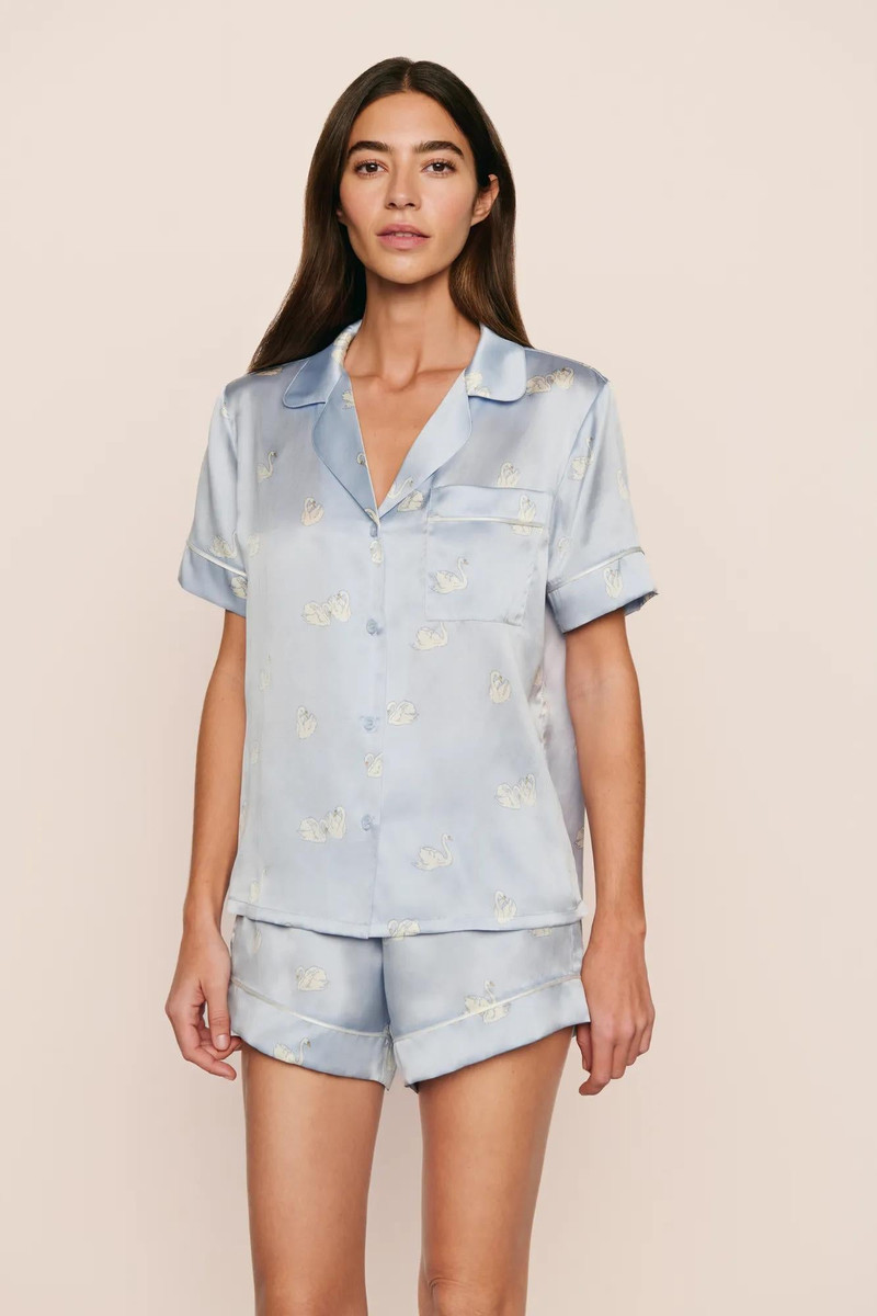 eberjey Inez Washable Silk Printed Short PJ Set outlook