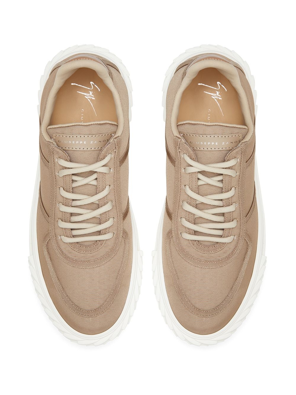 lace-up low top trainers - 4