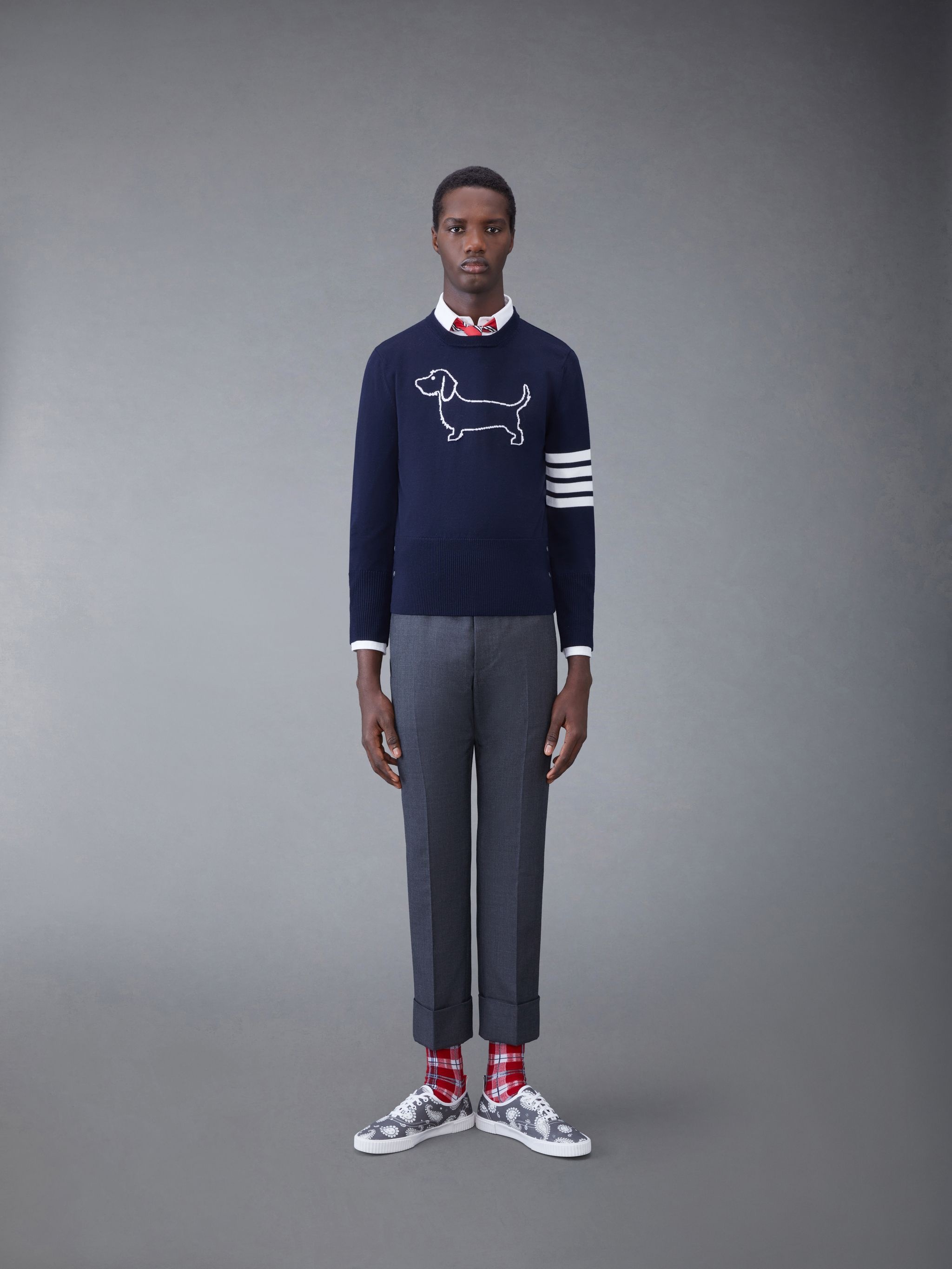 Merino Hector 4-Bar Crew Neck Pullover - 3