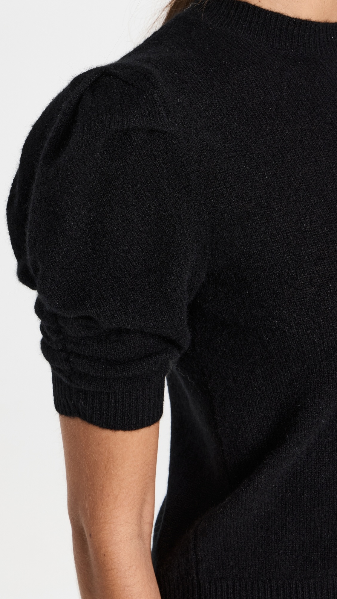 Ruched Sleeve Cashmere Sweater - 5