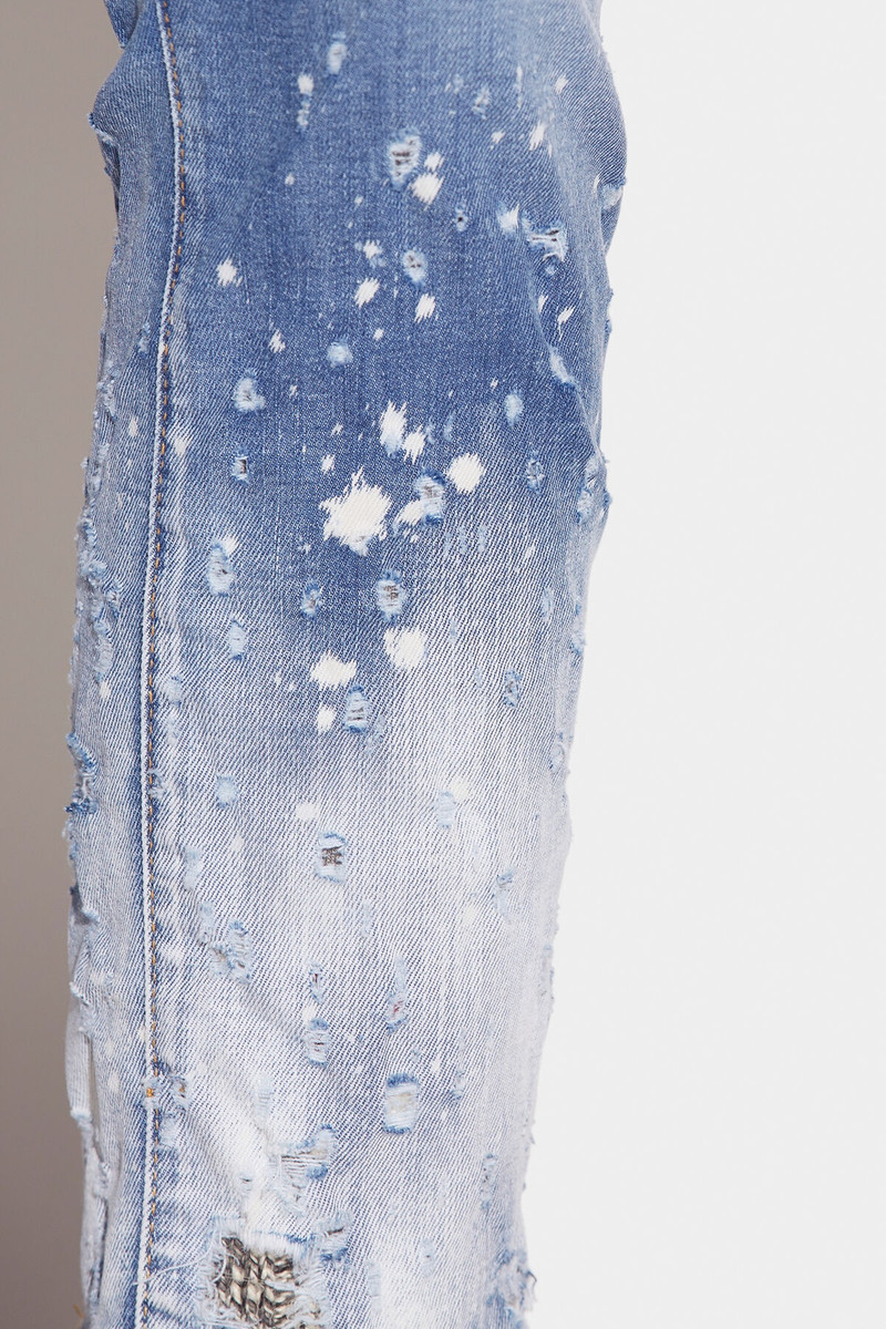 LIGHT OCEAN SPRAY WASH COOL GIRL CROPPED JEANS 6