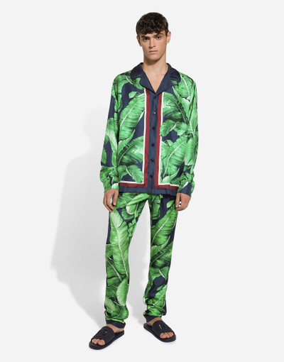 Dolce & Gabbana Banana-tree-print silk shirt outlook