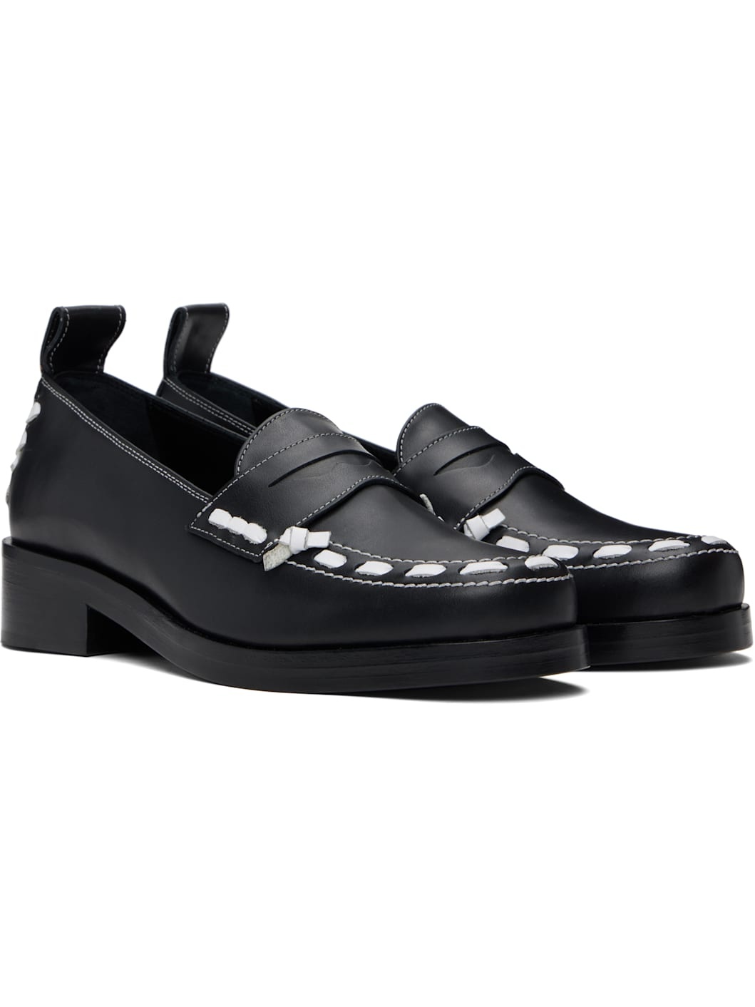 Black Leather Loafers - 4