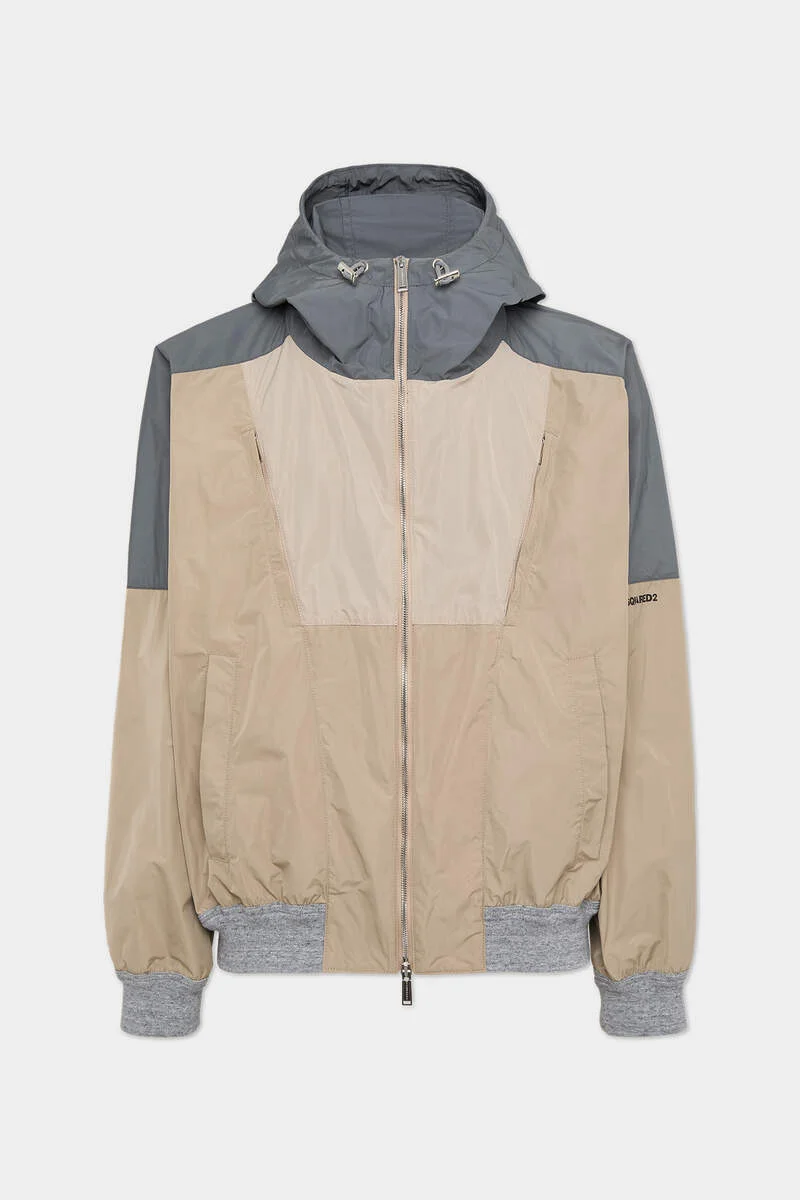 NYLON HOODED BOMBER - 1