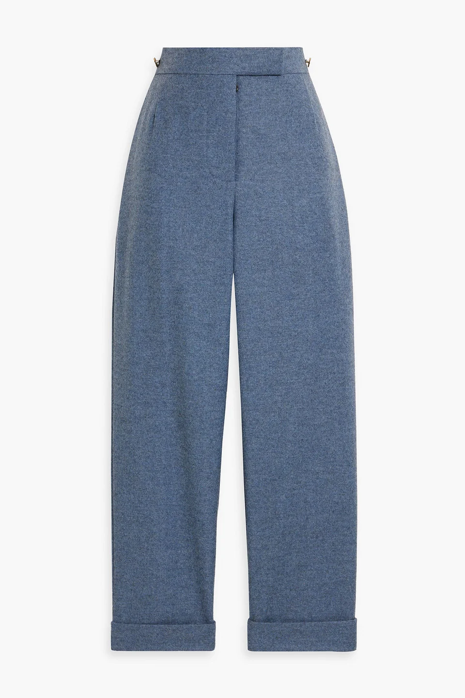 Cropped wool-flannel tapered pants - 1