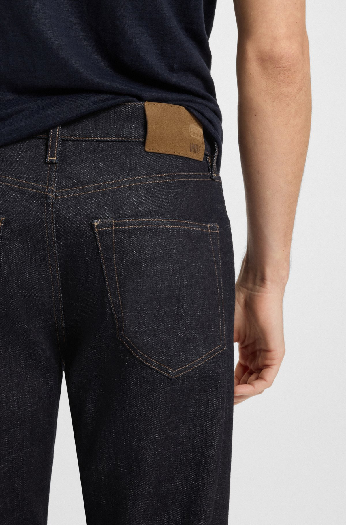 BECKHAM X BOSS REGULAR-FIT JEANS IN DARK-BLUE DENIM - 5