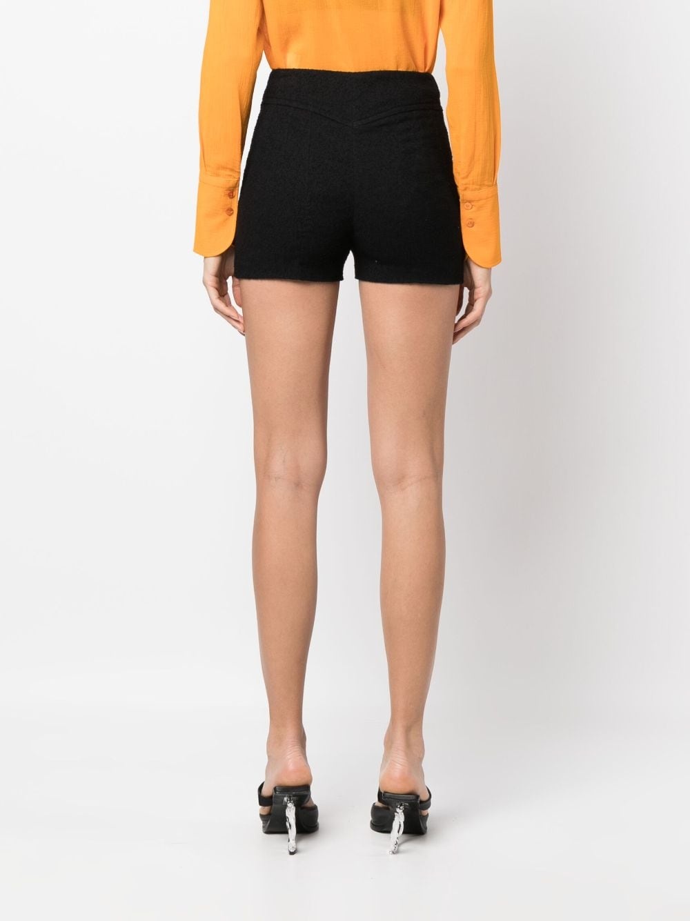 zip-detail tweed shorts - 4