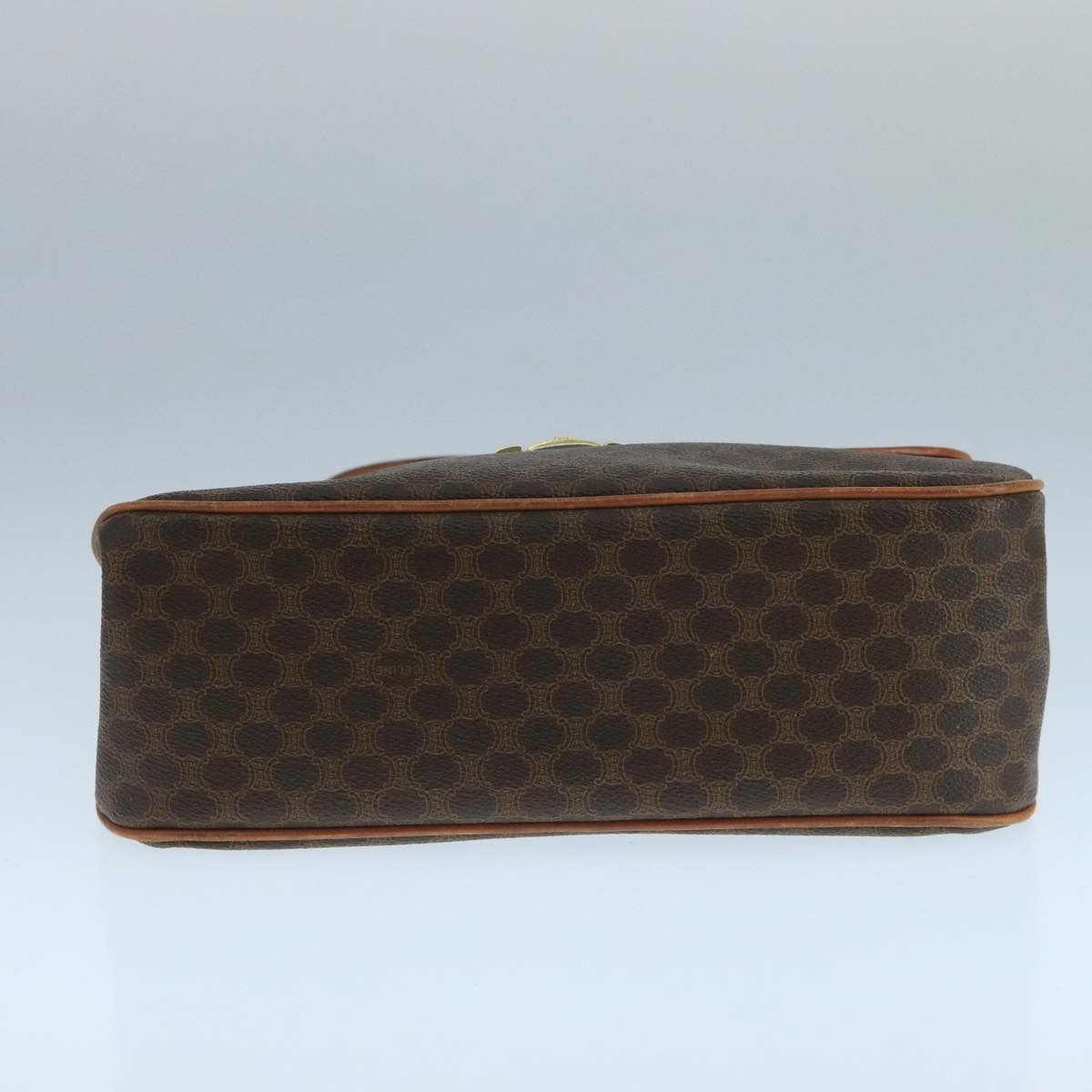 CELINE Macadam Canvas Hand Bag Pvc Leather Brown Gold - 9