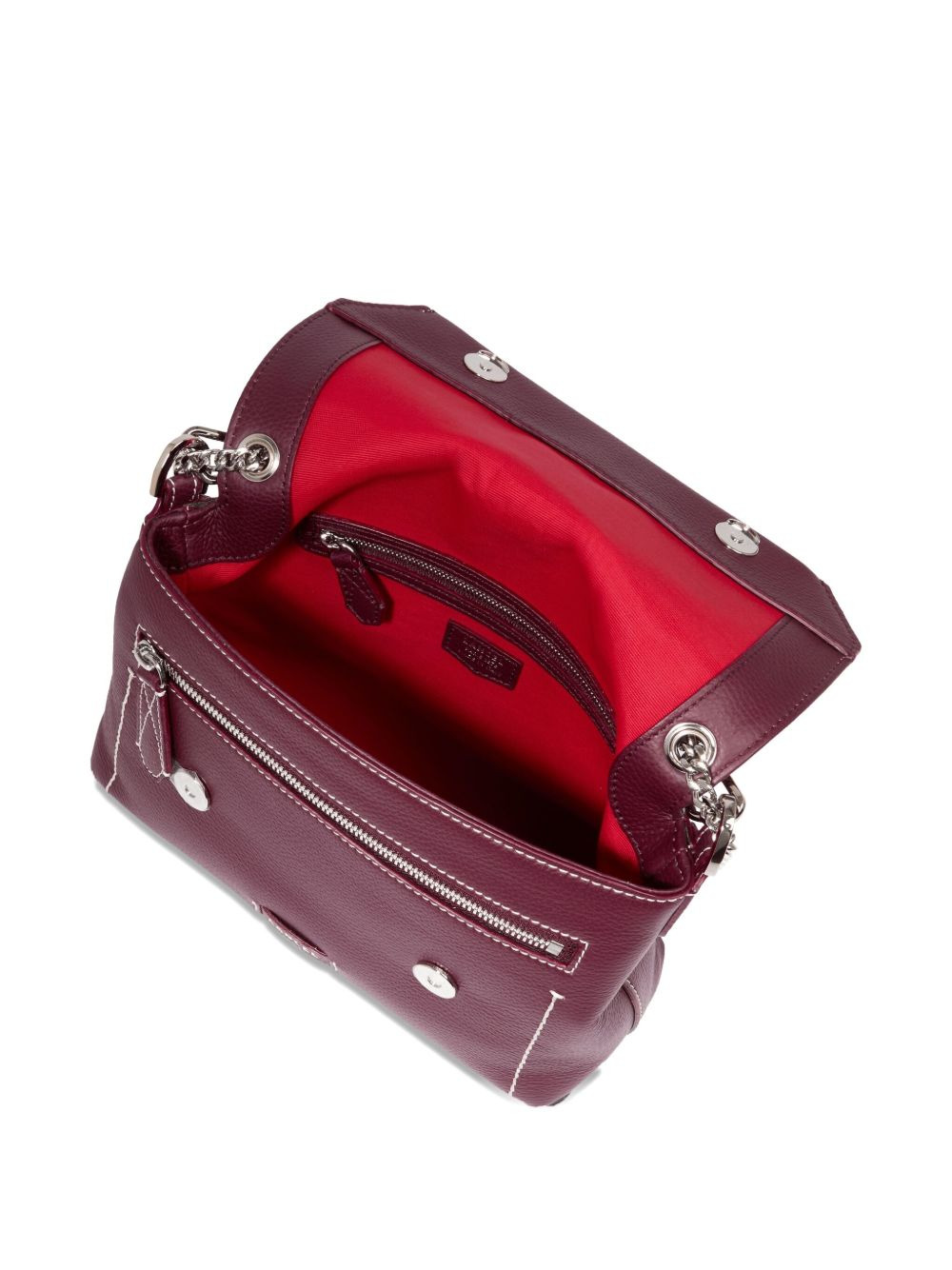 medium leather flap tote bag - 5