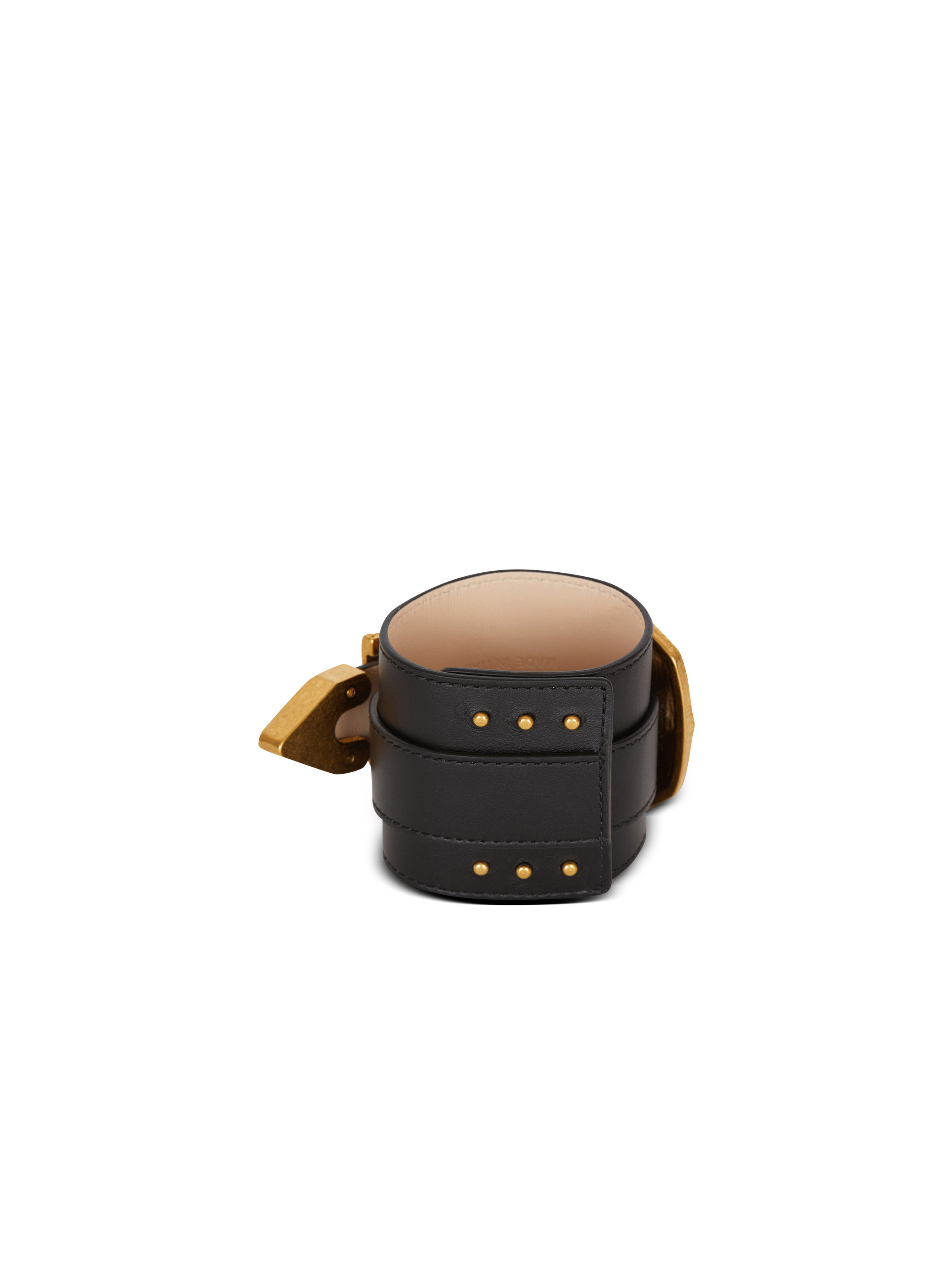 Western leather and golden metal bracelet - 3