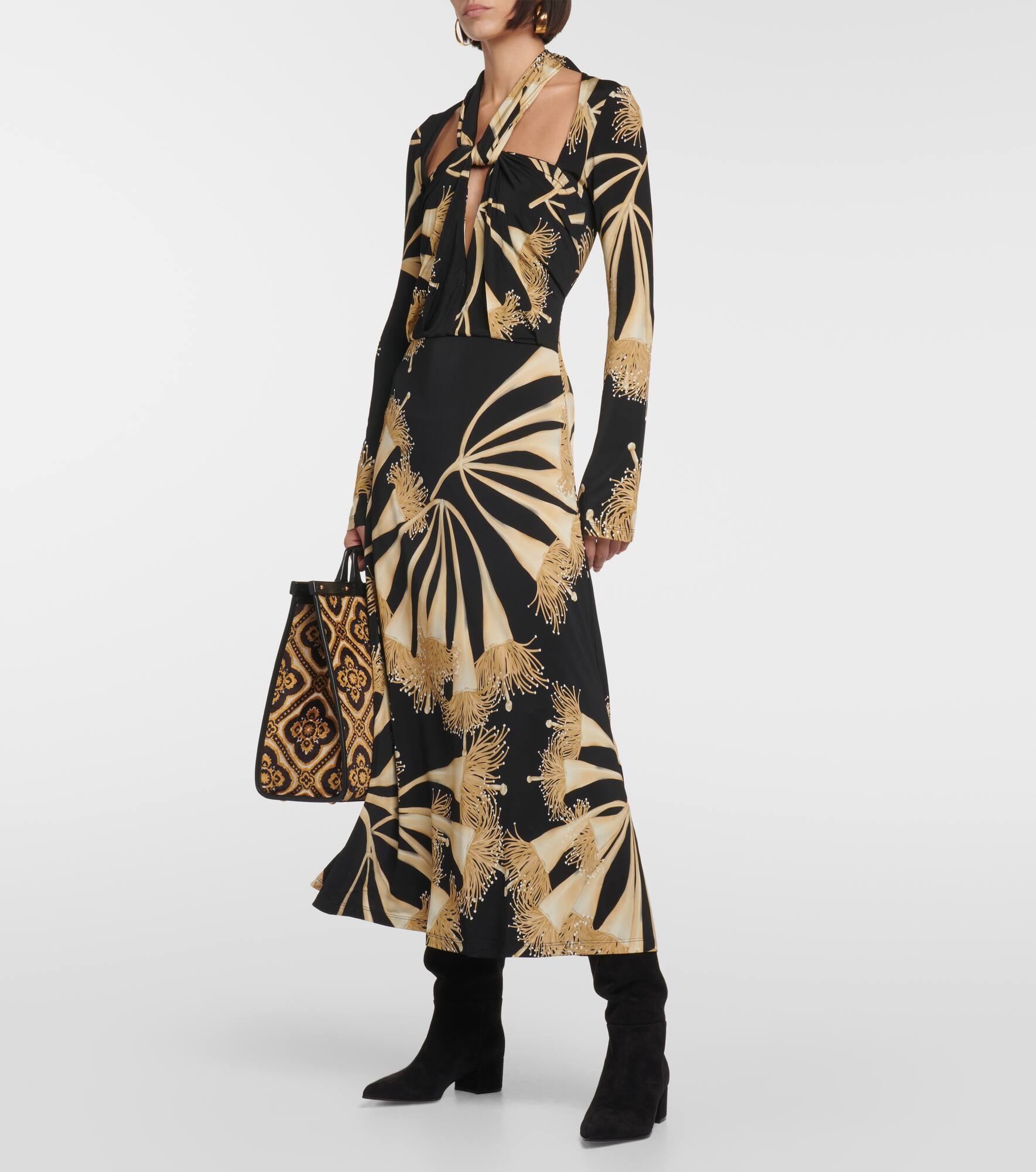 Halterneck jersey midi dress - 2