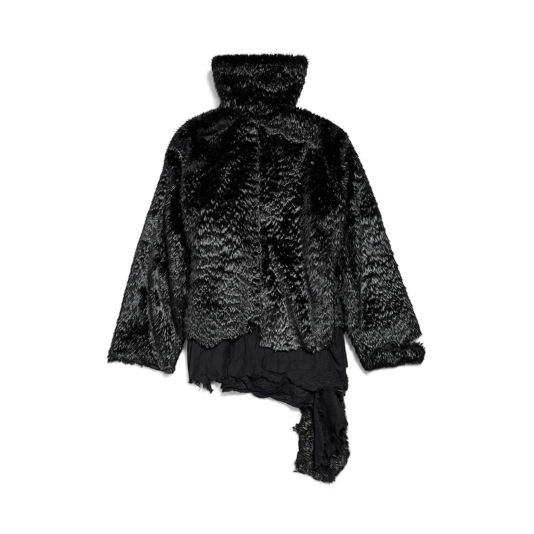 Women's Synthetic Furry Jacket in Black - 6