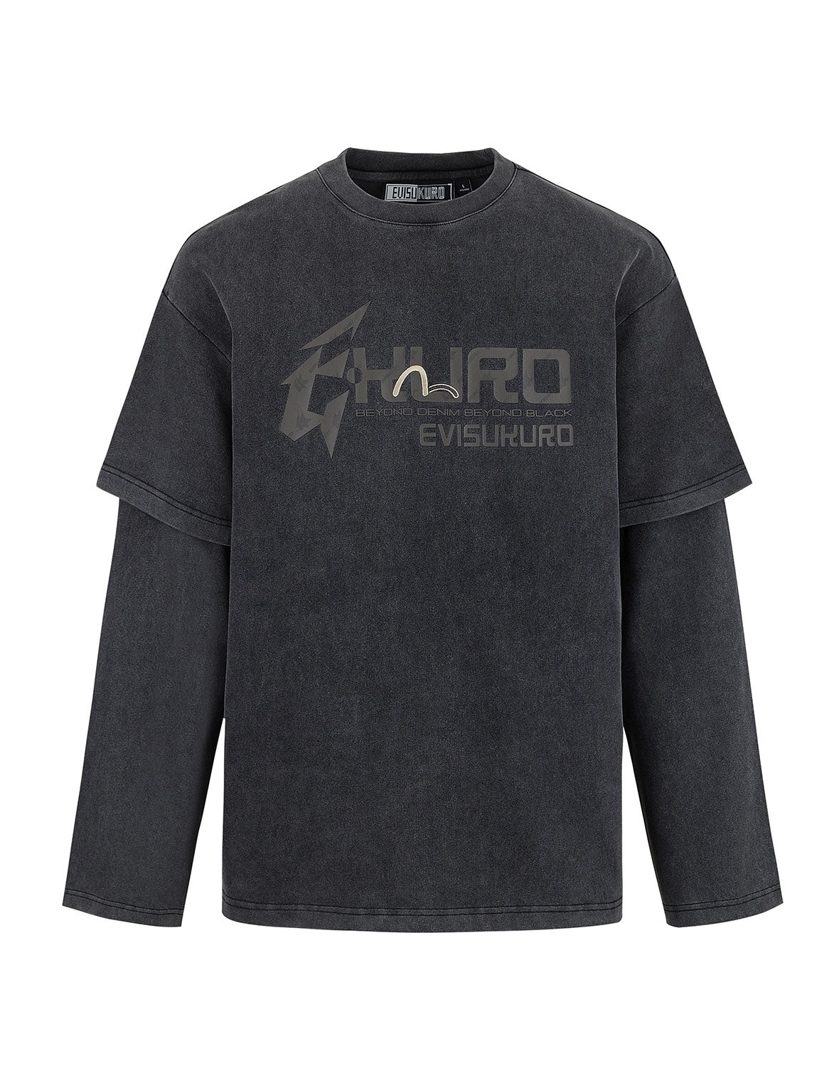 Heavy Washed Regular Fit 2-in-1 Long-Sleeve T-Shirt - 8