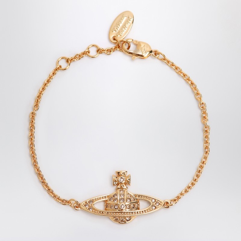 Mini Bas Relief Chain gold bracelet - 1