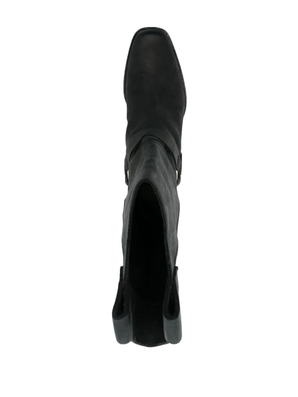 logo-lettering leather boots - 4