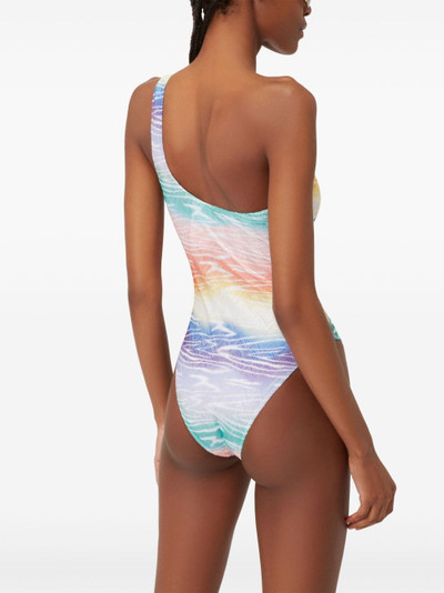 Missoni tie dye-print one-shoulder swimsuit outlook