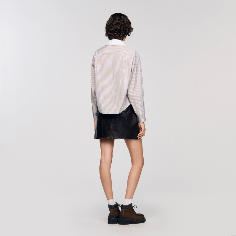 PLAID AND PEARL COLLAR SHIRT 6