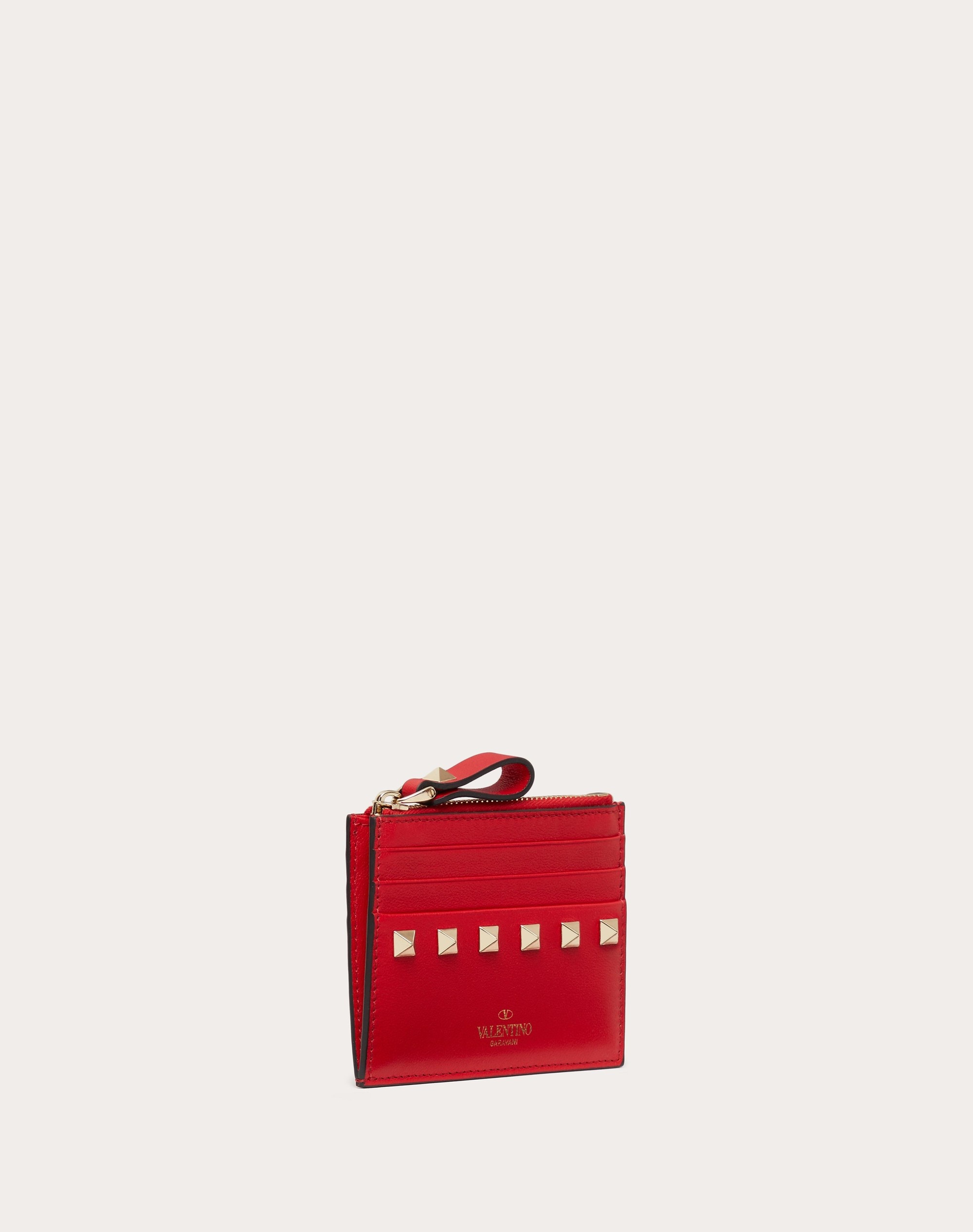 ROCKSTUD CALFSKIN CARDHOLDER WITH ZIPPER - 4