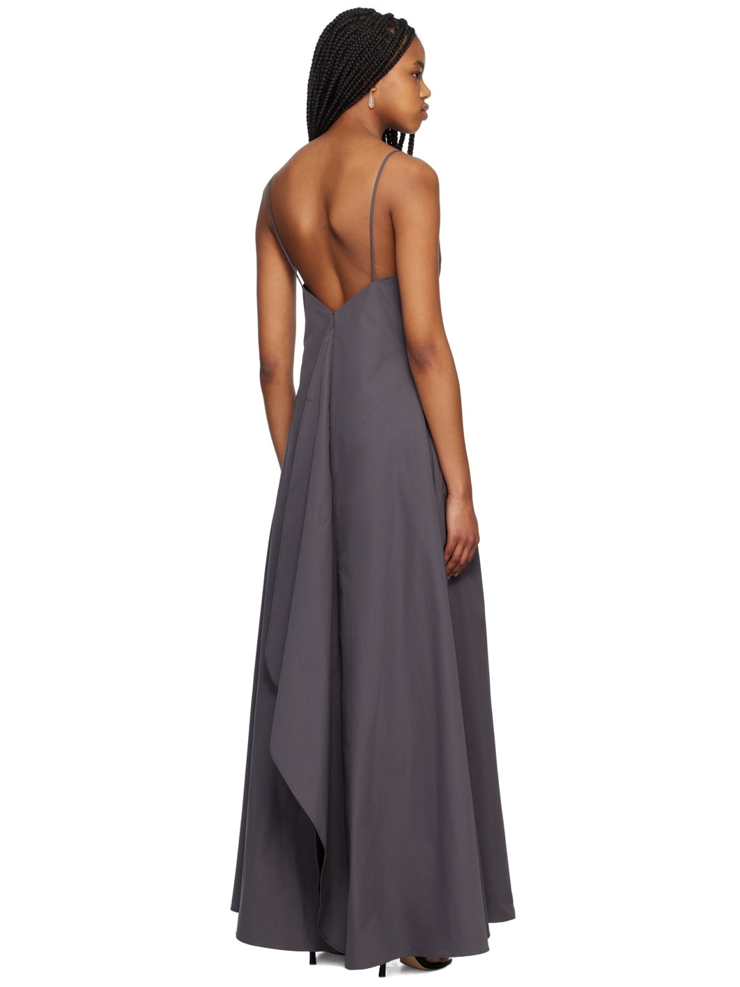 Gray Crisp Midi Dress - 3