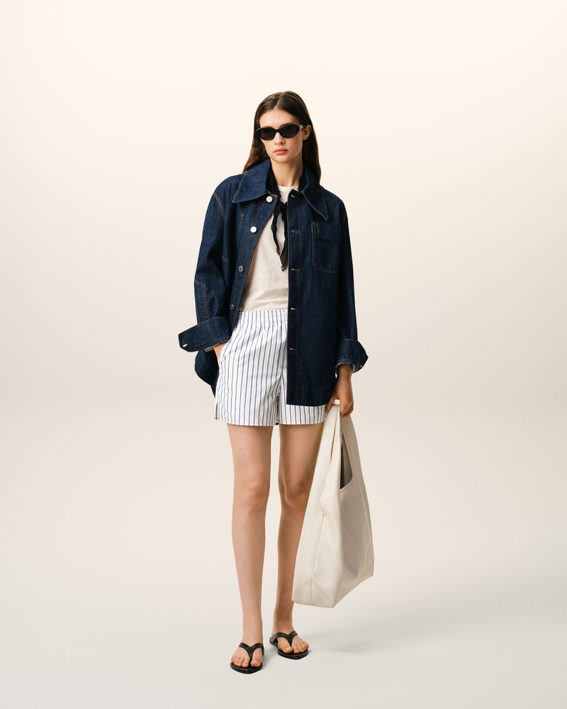 AMI Paris WHITE COTTON ELASTICATED SHORTS outlook