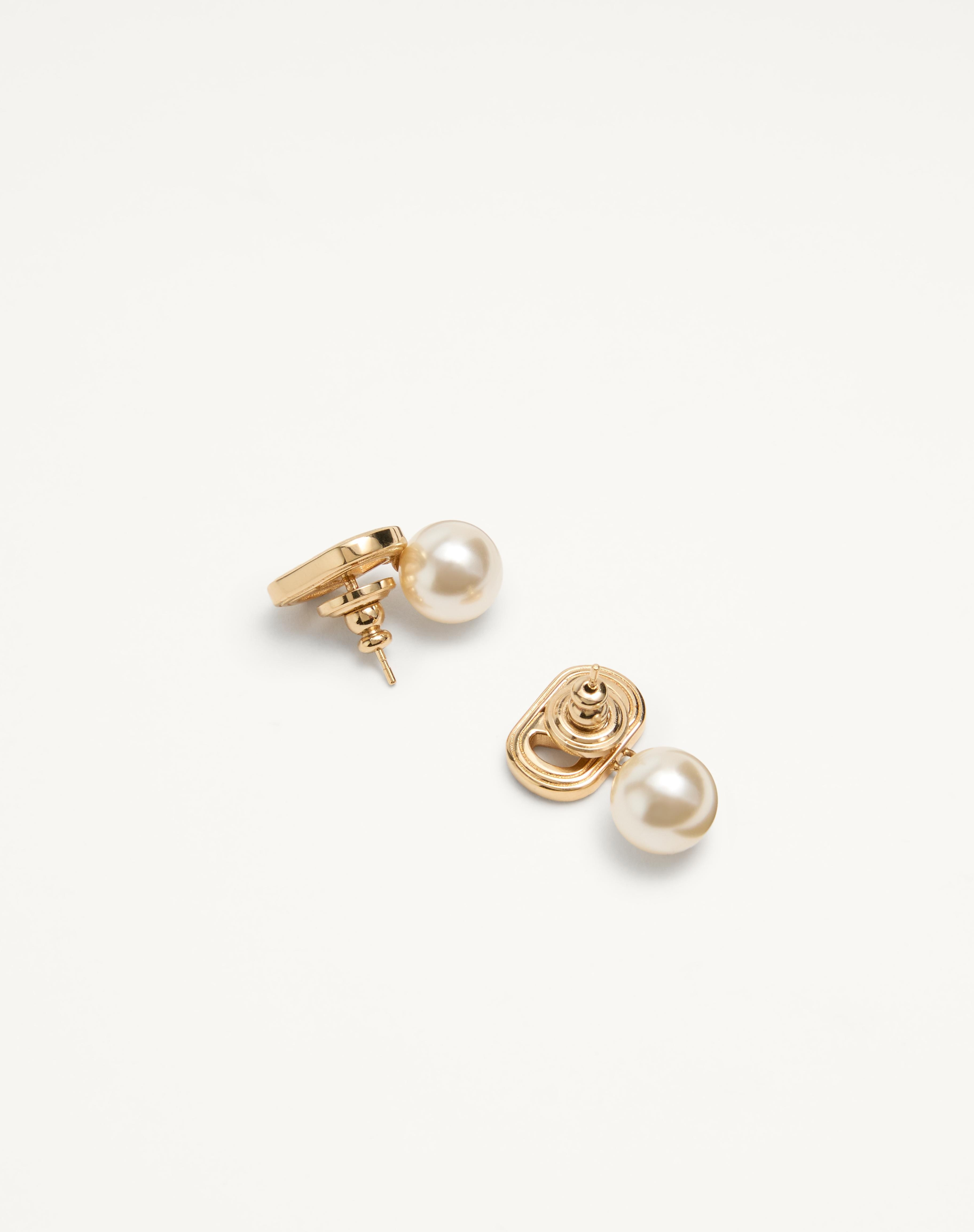 OVALETTE METAL EARRINGS WITH SWAROVSKI® PEARLS - 4