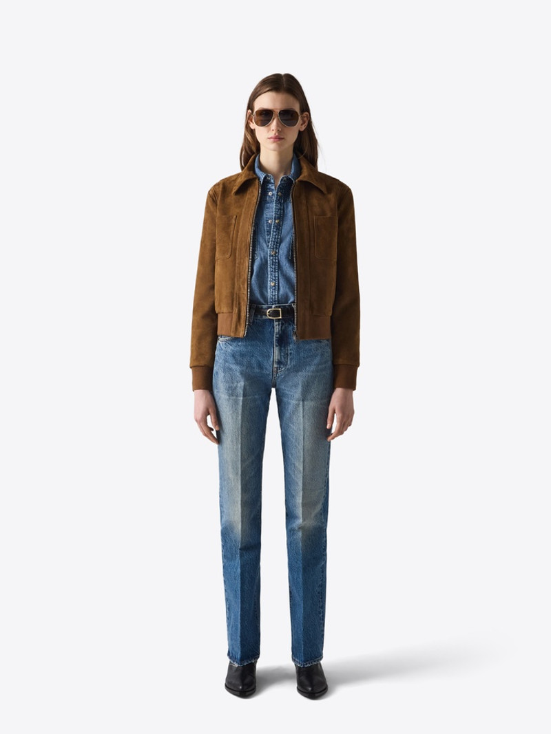 BLK DNM LEATHER JACKET 70 LIGHT BROWN outlook